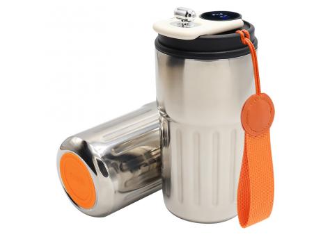 Термокружка Ashly To Go, серебристая/оранжевая