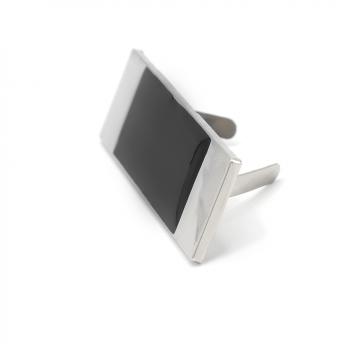 Шильд металлический, серебряно-чёрный