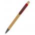 Ручка "Авалон" с корпусом из бамбука и софт-тач вставкой, красный