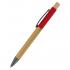 Ручка "Авалон" с корпусом из бамбука и софт-тач вставкой, красный