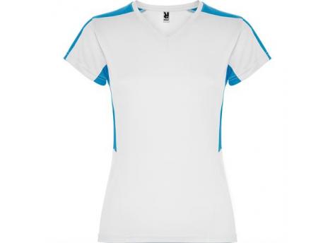 Спортивная футболка SUZUKA женская, БЕЛЫЙ/БИРЮЗОВЫЙ L