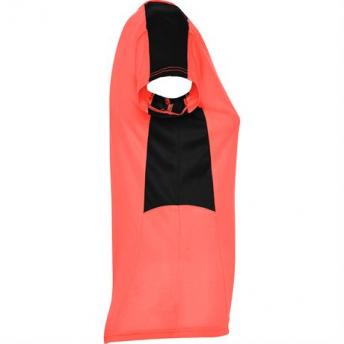 Спортивная футболка SUZUKA женская, КОРАЛЛОВЫЙ ФЛУОРЕСЦЕНТНЫЙ/ЧЕРНЫЙ L