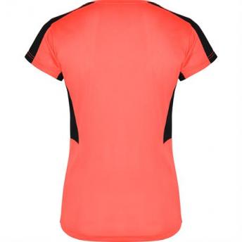 Спортивная футболка SUZUKA женская, КОРАЛЛОВЫЙ ФЛУОРЕСЦЕНТНЫЙ/ЧЕРНЫЙ 2XL