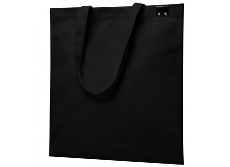 Сумка для покупок IVORY 325 г/м² с PU нашивкой, чёрный/чёрный