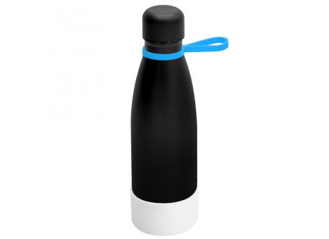 Термобутылка герметичная вакуумная Olivia To Go, чёрный/голубой/белый
