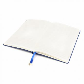 Блокнот A5 Officer в мягком переплёте с металлической биркой, синий