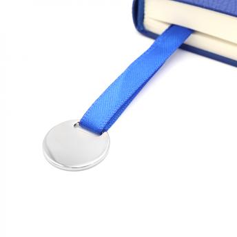 Блокнот A5 Officer в мягком переплёте с металлической биркой, синий