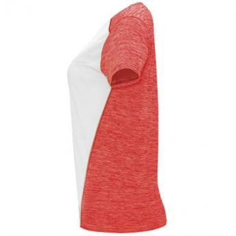 Спортивная футболка ZOLDER WOMAN женская, БЕЛЫЙ/ПЁСТРЫЙ КОРАЛЛОВЫЙ ФЛУОРЕСЦЕНТНЫЙ L