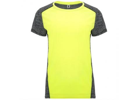 Спортивная футболка ZOLDER WOMAN женская, ФЛУОРЕСЦЕНТНЫЙ ЖЕЛТЫЙ/ПЁСТРЫЙ ЧЕРНЫЙ XL