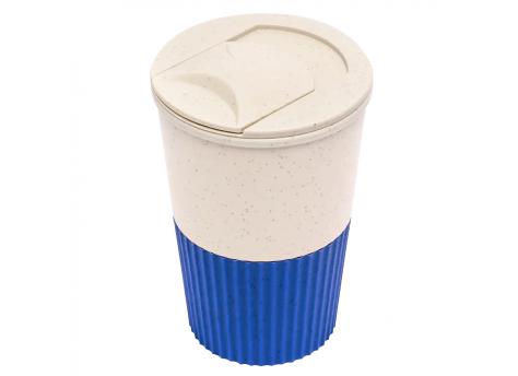 Термостакан пластиковый Wavy с манжетой, синий