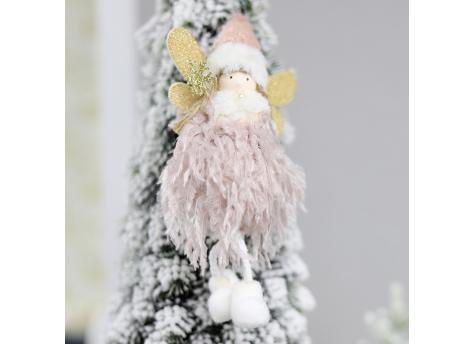 Новогоднее украшение рождественский ангел Беатриче, розовый