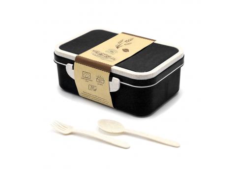Ланчбокс (контейнер для еды) Inar из пшеничного волокна, черный
