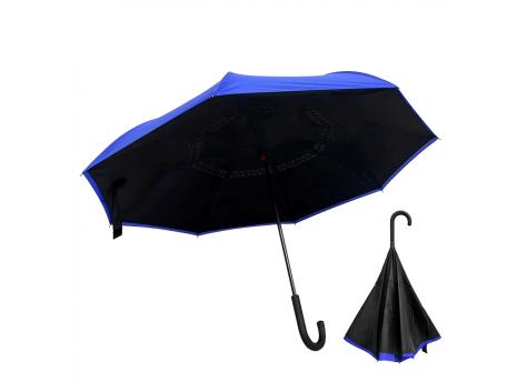 Зонт-трость наоборот Shifter, черно-синий