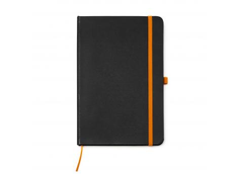Блокнот A5 PIANA в твёрдом переплёте, ЧЕРНО-ОРАНЖЕВЫЙ