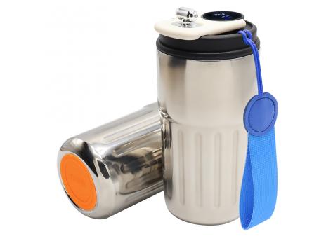 Термокружка Ashly To Go, серебристая/синяя/оранжевая