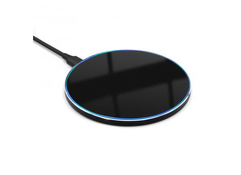 Беспроводное зарядное устройство Gravy с подсветкой и гравировкой 15W, черный