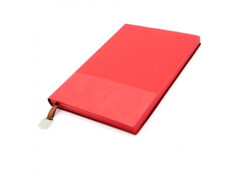 Блокнот A5 Shell в мягком переплёте c металлической биркой, красный