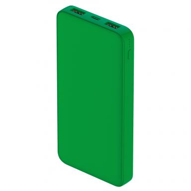 Внешний аккумулятор Polus, 10000 Mah, софт-тач покрытие, зеленый