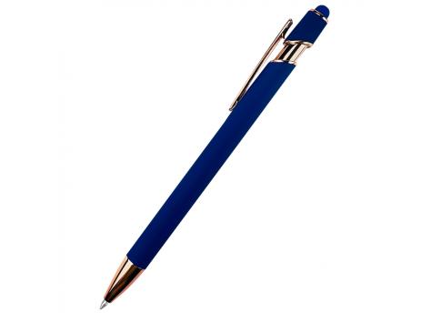 Ручка металлическая Brina софт-тач, синий