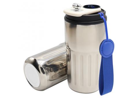 Термокружка Ashly To Go, серебристая/темно-синяя/белая