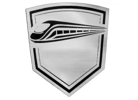 Шильд-наклейка поезд, серебро