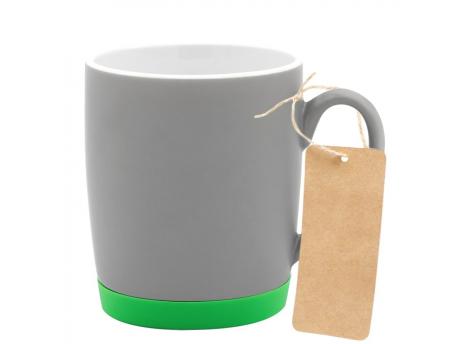 Кружка Make Me To Go, серая/зелёная с биркой