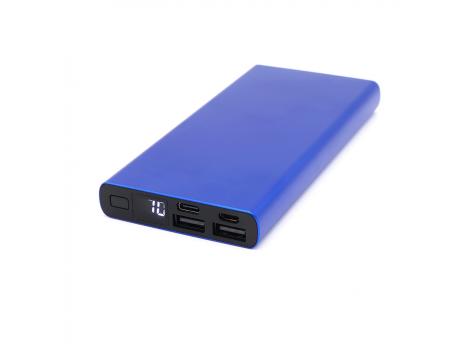 Внешний аккумулятор Höginn в металлическом корпусе, 10000mAh, синий.