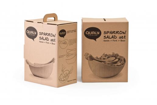 САЛАТНИЦА С ЛОЖКАМИ SPARROW, белая