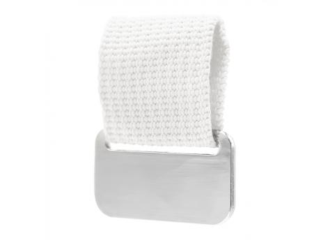 Металлический шильд с цветным ремешком (съёмный), белый