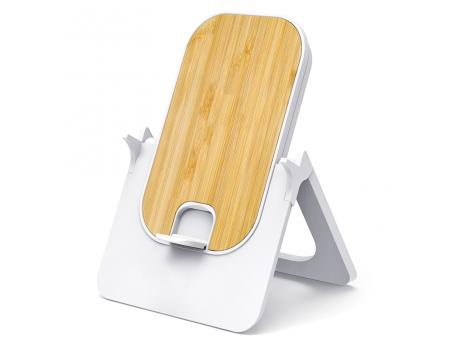 Беспроводное зарядное устройство Bambooco 15W, белый с бамбуковым