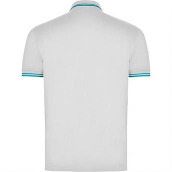 Футболка поло MONTREAL мужская, БЕЛЫЙ/БИРЮЗОВЫЙ S