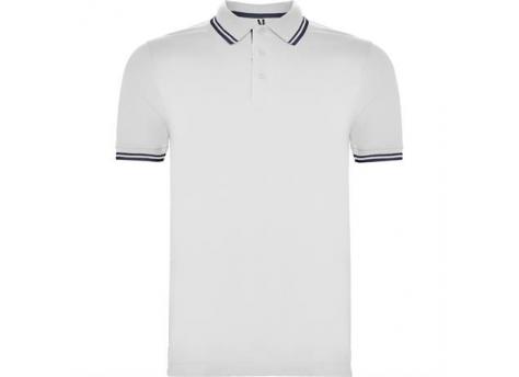 Футболка поло MONTREAL мужская, БЕЛЫЙ/МОРСКОЙ СИНИЙ S