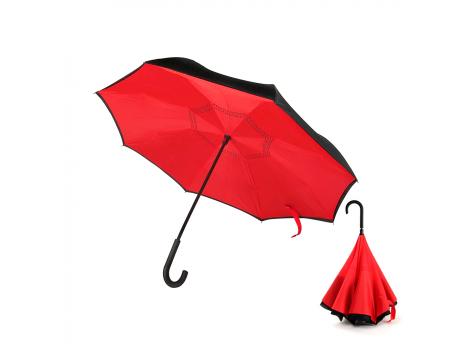 Зонт-трость механический  Chaplin, черно-красный-S