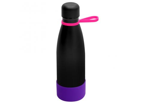 Термобутылка герметичная вакуумная Olivia To Go, чёрный/розовый/фиолетовый