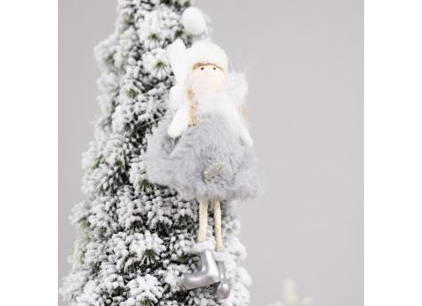 Новогоднее украшение Рождественский ангел, серый