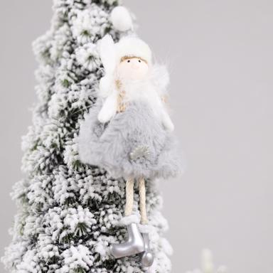 Новогоднее украшение Рождественский ангел, серый