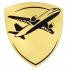 Шильд-наклейка самолет, золото