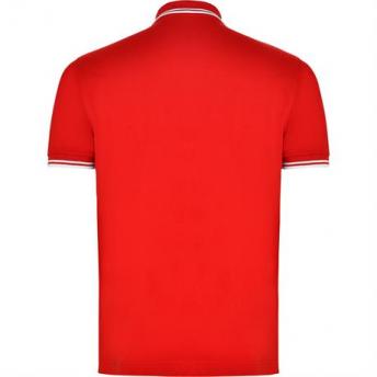 Футболка поло MONTREAL мужская, КРАСНЫЙ/БЕЛЫЙ 2XL