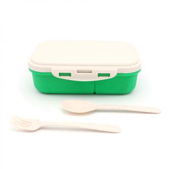 Ланчбокс (контейнер для еды) Ulf из пшеничного волокна, зелёный