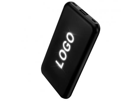 Внешний аккумулятор Kugo, 10000 mAh с подсветкой гравировки, черный