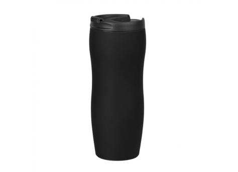 Термокружка с двойной стенкой Softoccino, черная-S