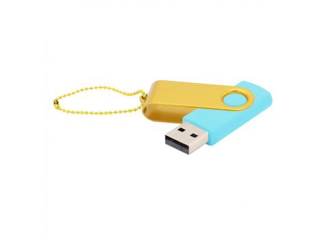 Флешка Designer To Go 2.0 USB 16Gb, бирюзовый/желтый