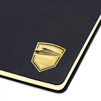 Ежедневник с шильдом-наклейкой - поезд, черный