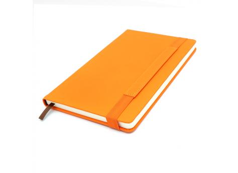 Блокнот A5 Champion в твёрдом переплёте с широкой застёжкой, оранжевый