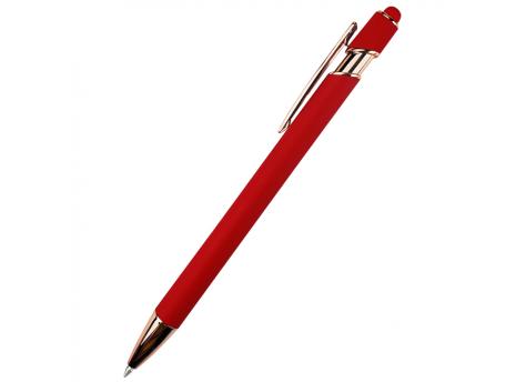 Ручка металлическая Brina софт-тач, красный