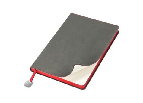 Ежедневник Flexy Latte А5, серый с красным срезом, недатированный, в гибкой обложке