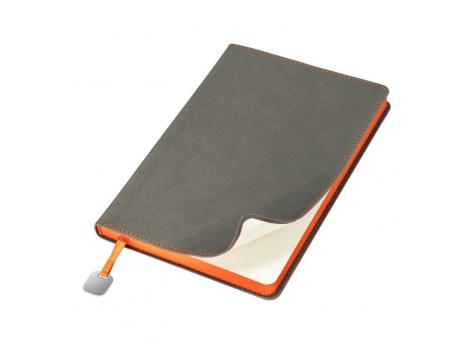 Ежедневник Flexy Latte А5, серый с оранжевым срезом, недатированный, в гибкой обложке
