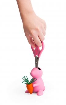 Ножницы и магнит со скрепками Bunny, розовые