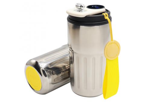 Термокружка Ashly To Go, серебристая/жёлтая