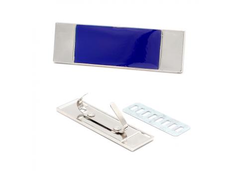 Шильд металлический, серебряно-синий